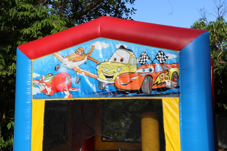 Cars and Planes Themed Bounce house